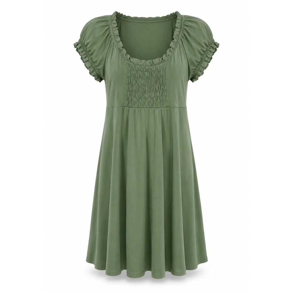 London Times Dress Whimsigoth Green Smocked Poetcore Cottagecore Romantict